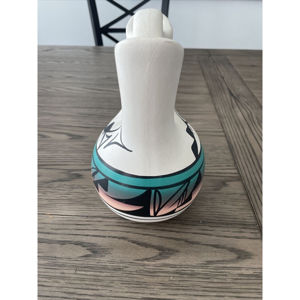 RARE Native American Wedding Vase Signed EL Dinć CEDAR MESA POTTERY - Picture 9 of 11